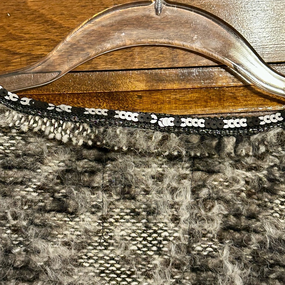 Zara Knitwear Marled Gray, Black and Cream Open Cardigan - Picture 7 of 8